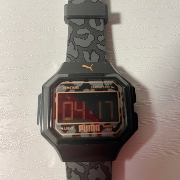 PUMA Black-on-Black Leopard / Casio-Inspired Digital P1058 - Picture 2 of 4
